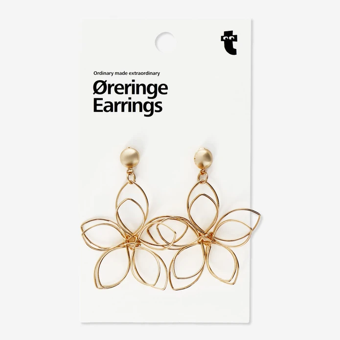 Flying Tiger Copenhagen Büyük Çiçek Şeklinde Rose Gold Küpe