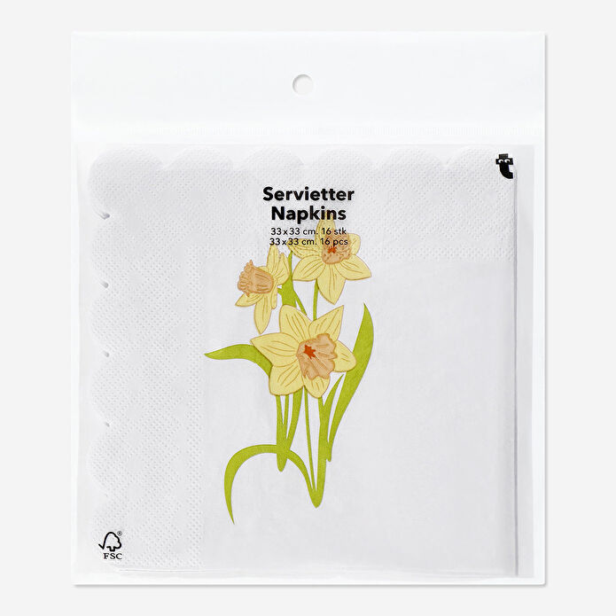 Flying Tiger Copenhagen 16'lı Nergis Desenli Pembe Kağıt Peçete