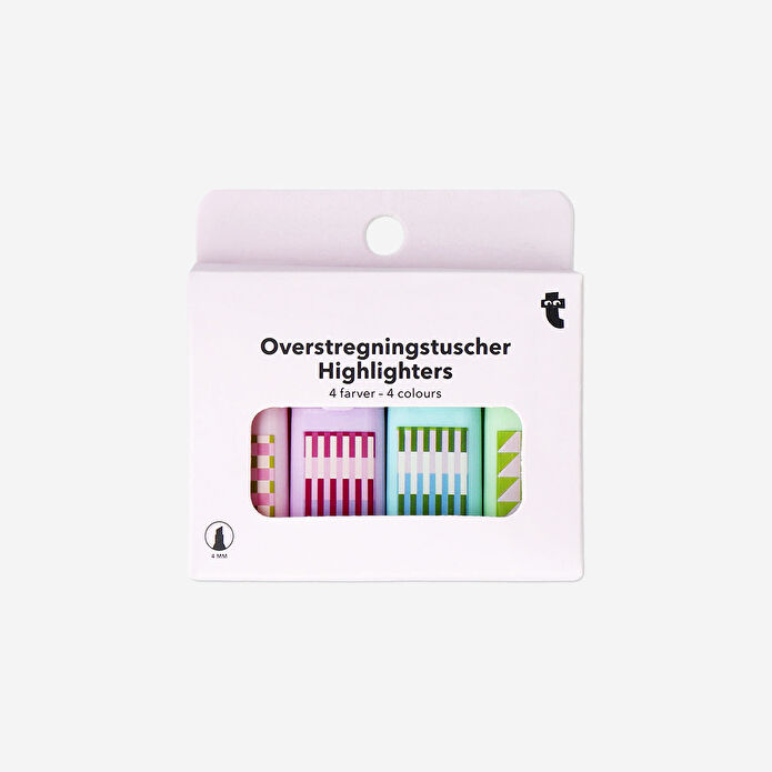 Flying Tiger Copenhagen 4'lü Çok Renkli Fosforlu Kalem Seti