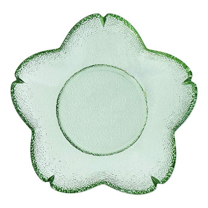 Flying Tiger Copenhagen Yeşil Çiçek Şeklinde Cam Tabak