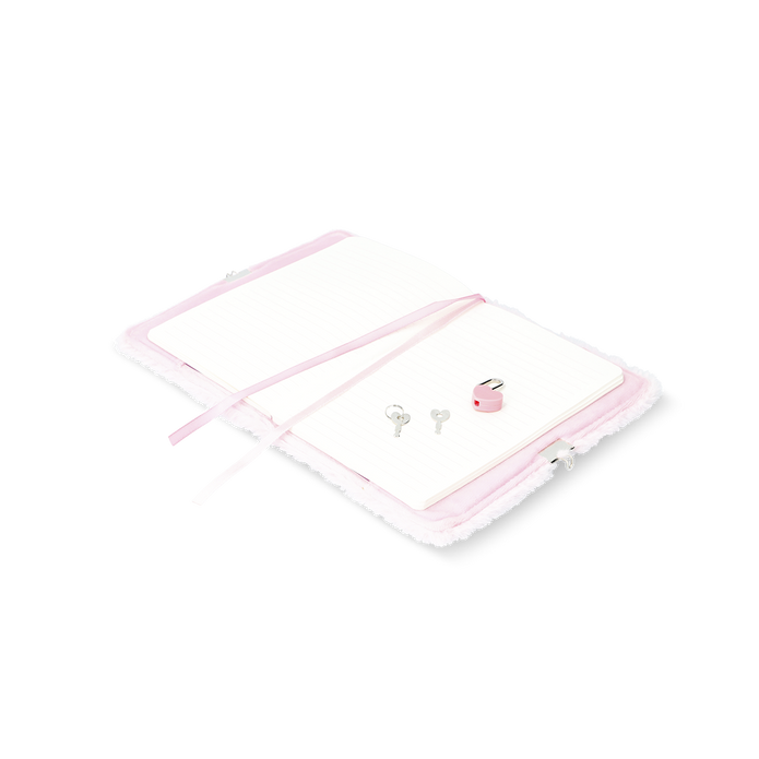 Flying Tiger Copenhagen Kilitli Ahtapot Desenli Pembe Peluş Defter A5