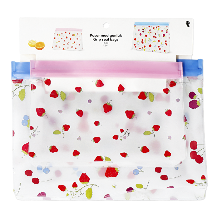 Flying Tiger Copenhagen 2'li Meyve Desenli Kilitli Poşet