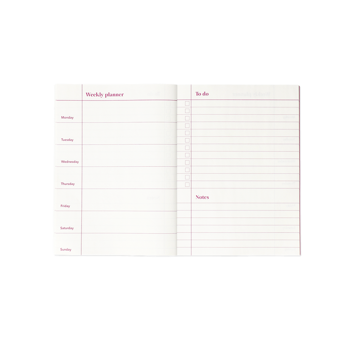 Flying Tiger Copenhagen Pembe Kiraz Desenli Haftalık Planlayıcı Defter