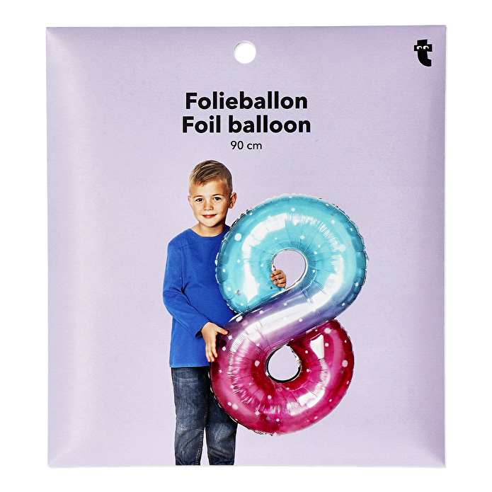 Flying Tiger Copenhagen Pembe Mavi Parlak 8 Numaralı Folyo Balon