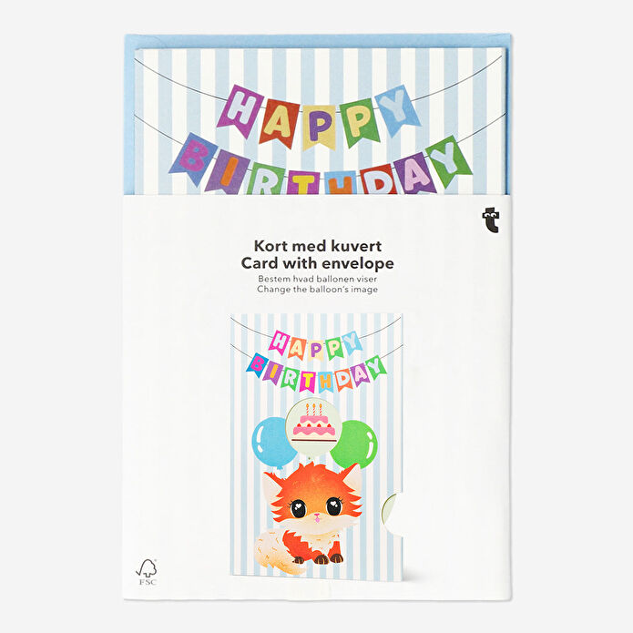 Flying Tiger Copenhagen Kedi Desenli Doğum Günü Kartı