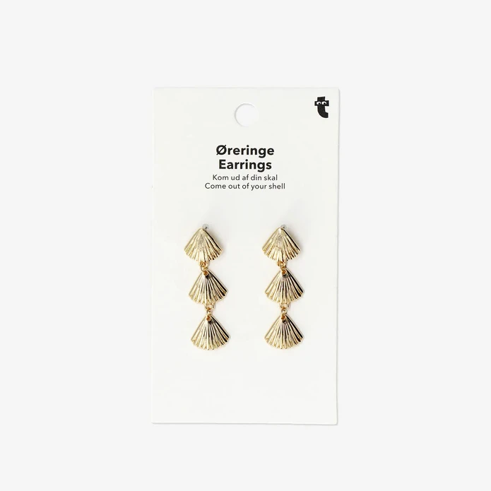 Flying Tiger Copenhagen Gold Deniz Kabuğu Detaylı Sallantılı Küpe