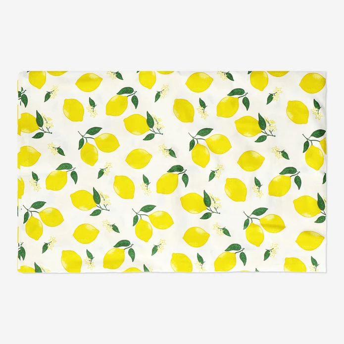 Flying Tiger Copenhagen Sarı Limon Desenli Pamuklu Masa Örtüsü 140 cm x 220 cm