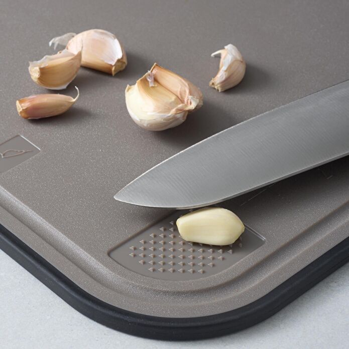 Jumbo Smart Grey Kesme Tahtası ve 2'li Bıçak Seti