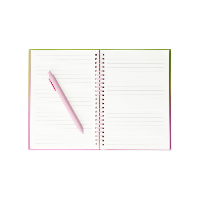 Flying Tiger Copenhagen Kuş Detaylı Kalem Tutuculu Spiralli Pembe Defter