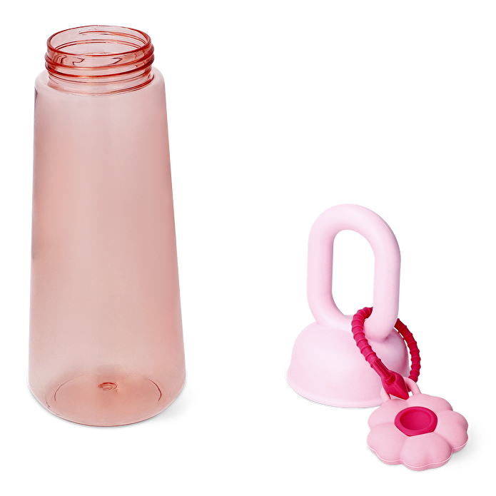 Flying Tiger Copenhagen Pembe Çiçek Detaylı Plastik Matara