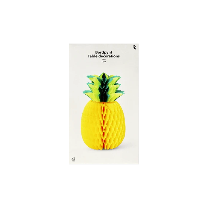 Flying Tiger Copenhagen 2'li Sarı Ananas Şeklinde Masa Dekorasyonu