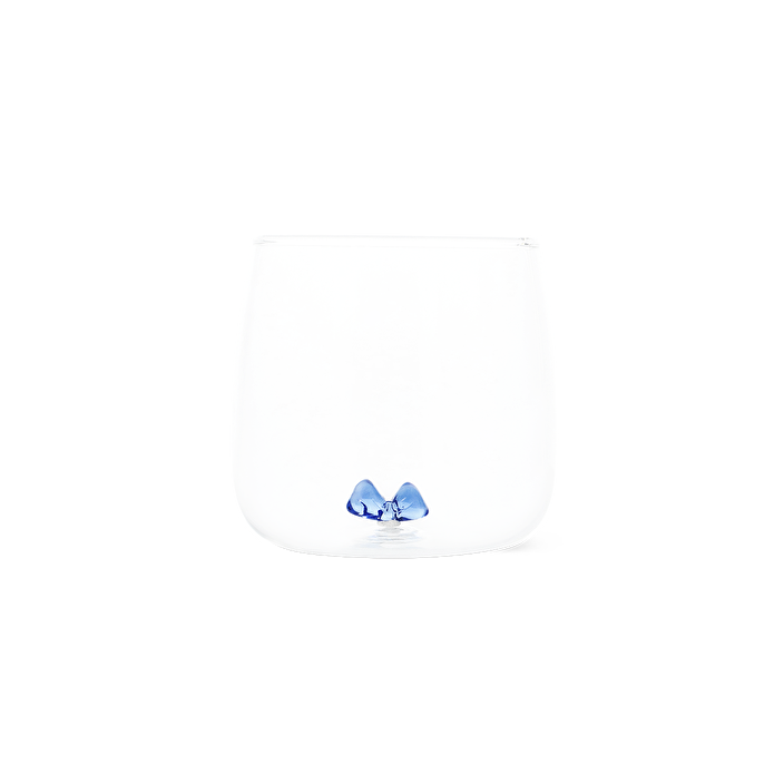 Flying Tiger Copenhagen İçinde Mavi Kurdele Detaylı Cam Bardak