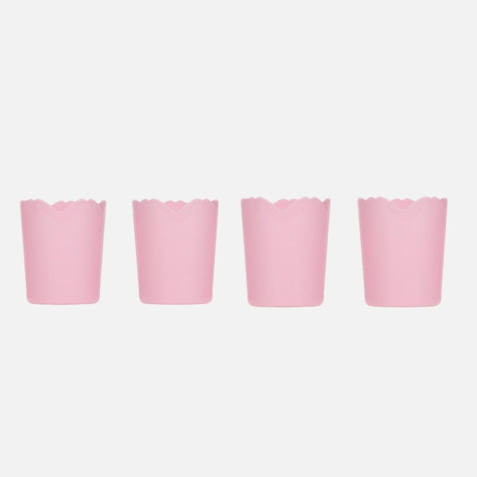 Flying Tiger Copenhagen 4'lü Pembe Çiçek Şeklinde Plastik Bardak
