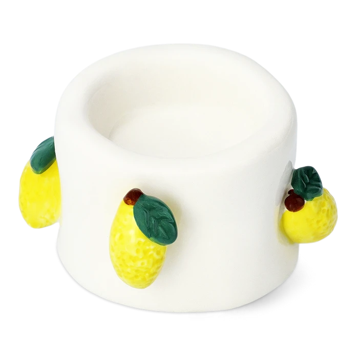 Flying Tiger Copenhagen Sarı Limon Detaylı Seramik Tealight Mumluk