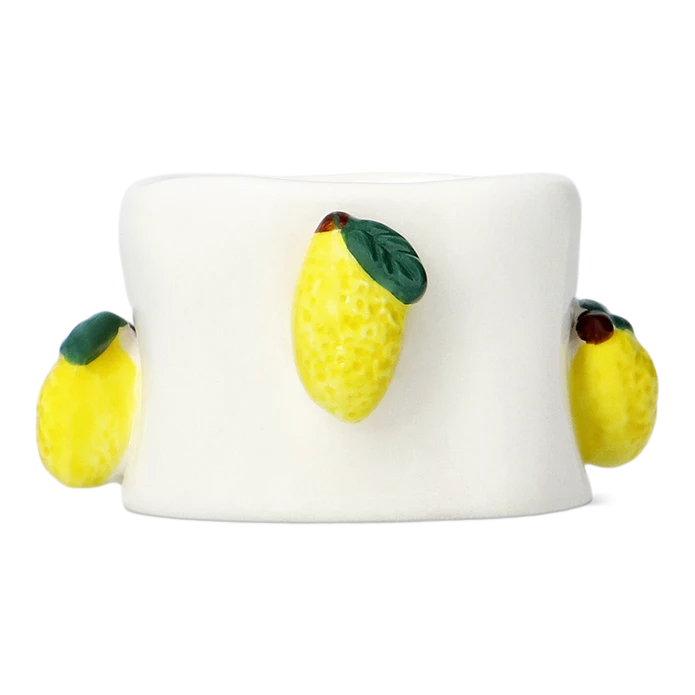 Flying Tiger Copenhagen Sarı Limon Detaylı Seramik Tealight Mumluk