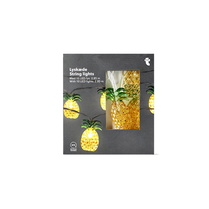 Flying Tiger Copenhagen Sarı Ananas Detaylı LED Işık Zinciri