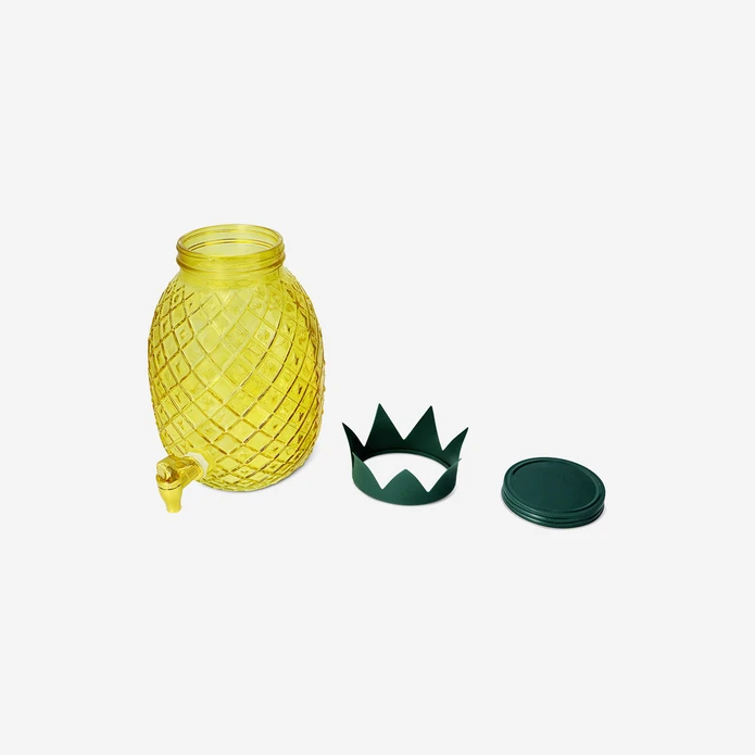 Flying Tiger Copenhagen Sarı Ananas Şeklinde Büyük Meşrubat Kavanozu 4,5 L