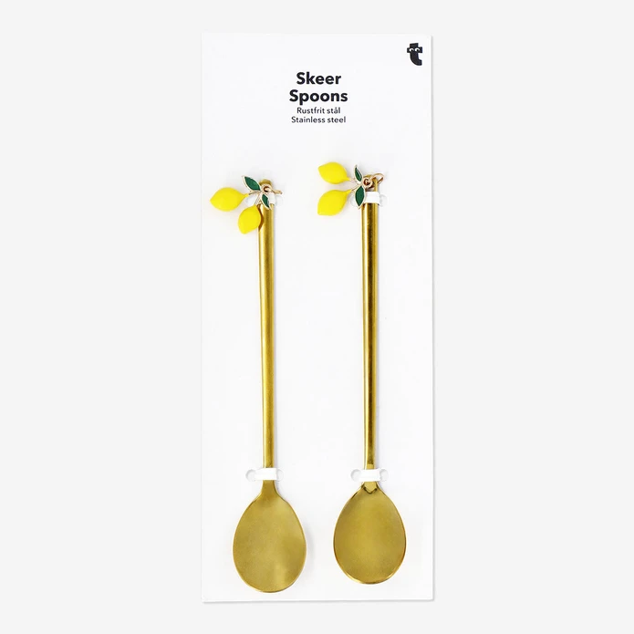 Flying Tiger Copenhagen 2'li Limon Detaylı Gold Tatlı Kaşığı