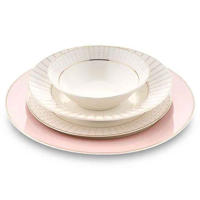 Jumbo Navy 24 Parça 6 Kişilik Yemek Takımı Pink