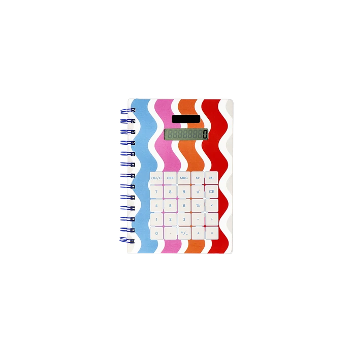 Flying Tiger Copenhagen Hesap Makinesi Detaylı Çizgili Spiralli Defter