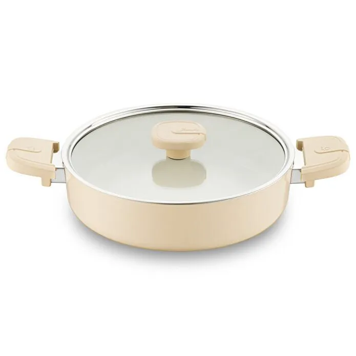 Jumbo Swiss Crystal Dark Cream 7 Parça İndüksiyon Tabanlı Tencere Seti