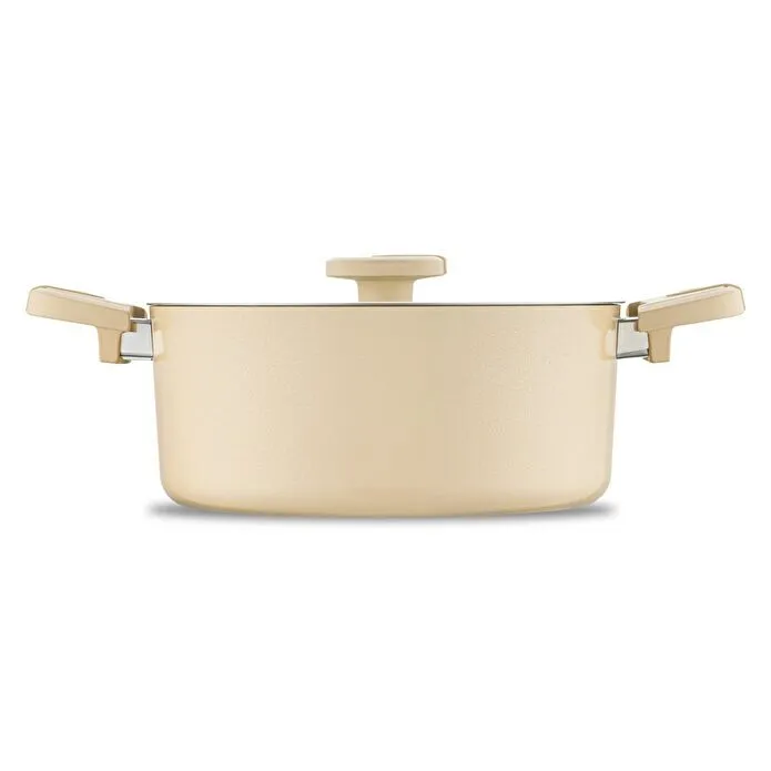 Jumbo Swiss Crystal Dark Cream 7 Parça İndüksiyon Tabanlı Tencere Seti