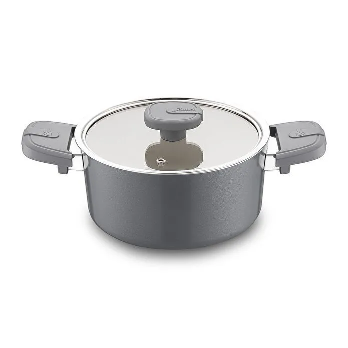 Jumbo Swiss Crystal Grey 7 Parça İndüksiyon Tabanlı Tencere Seti