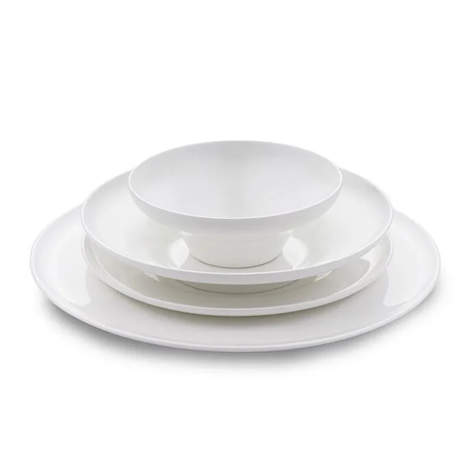 Jumbo Laurel 55 Parça 12 Kişilik Yemek Takımı Beyaz