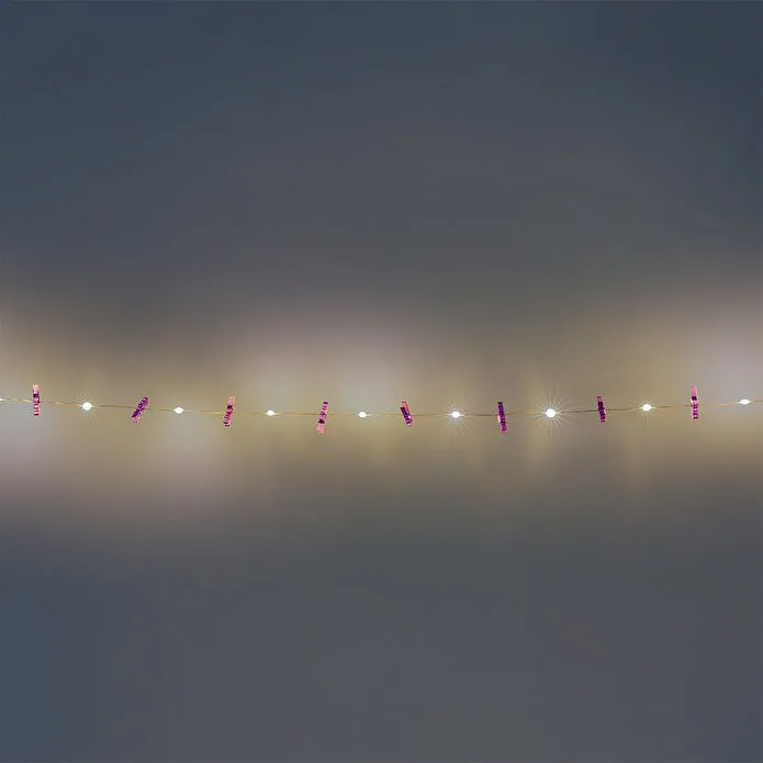 Flying Tiger Copenhagen Mor Mandallı LED Işık Zinciri