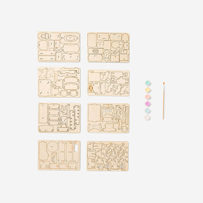 Flying Tiger Copenhagen Kendin Yap Oyuncak Bebek Evi Mobilyası