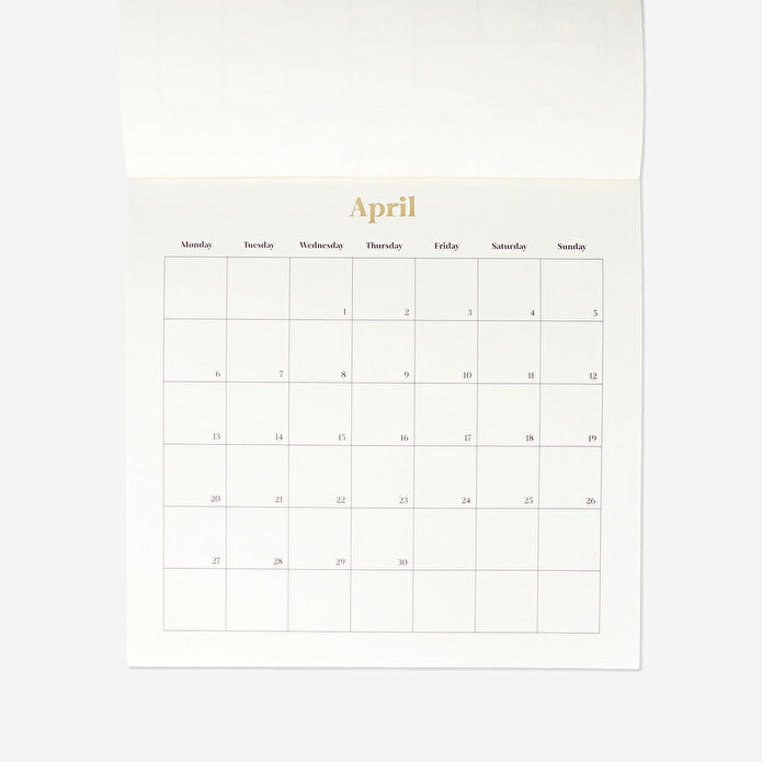 Flying Tiger Copenhagen Beyaz Ahşap Detaylı 2026 Duvar Takvimi