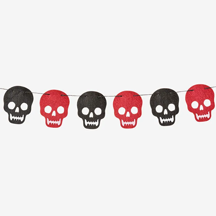 Flying Tiger Copenhagen Kafatası Şeklinde Kağıt Şerit Süs 2 m