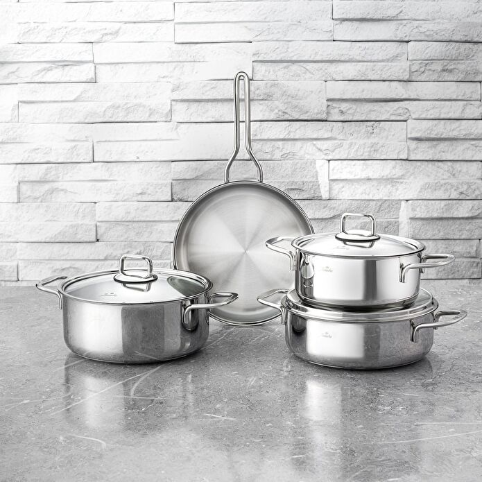 Jumbo Web New Lyon 7 Parça İndüksiyon Tabanlı Çelik Tencere Seti