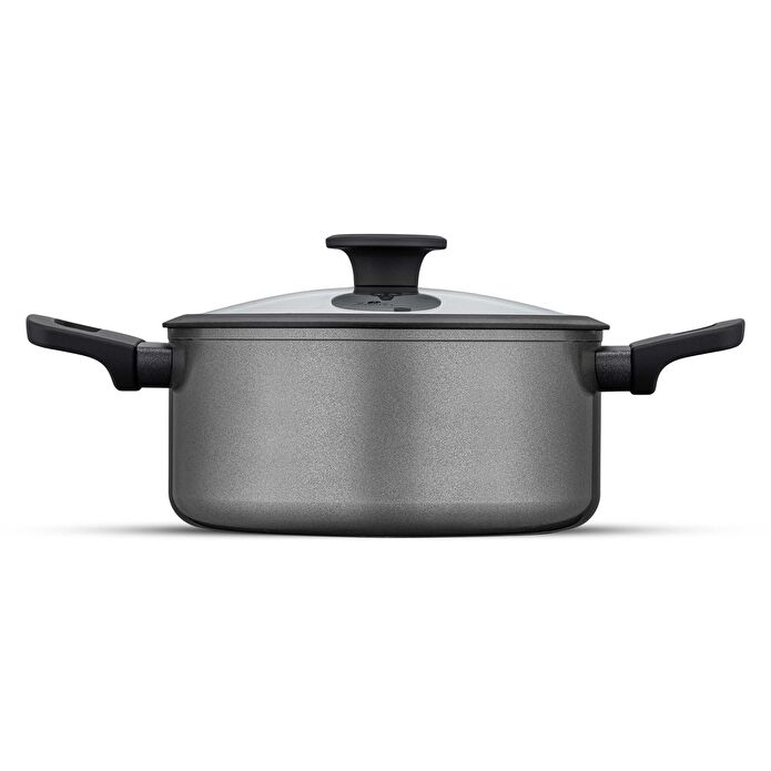 Jumbo Toledo Swiss Crystal Grey İndüksiyon Tabanlı Tencere Seti 7 Parça