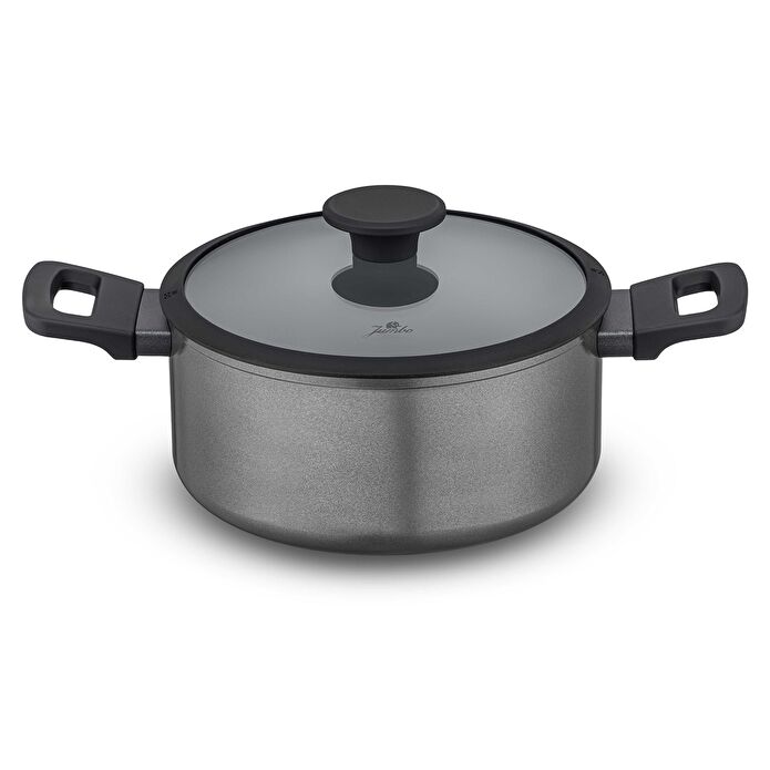 Jumbo Toledo Swiss Crystal Grey İndüksiyon Tabanlı Tencere Seti 7 Parça