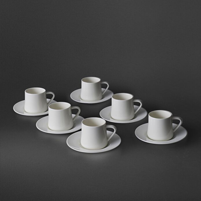 Jumbo Valetta Beyaz 12 Parça 6 Kişilik Fincan Takımı