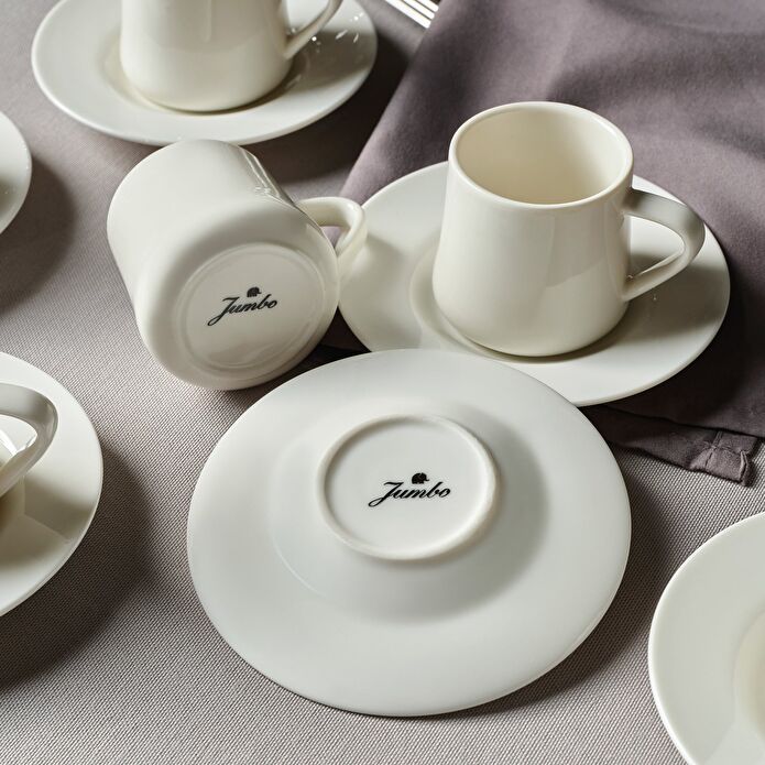 Jumbo Valetta Beyaz 12 Parça 6 Kişilik Fincan Takımı
