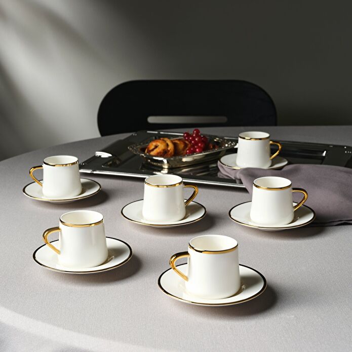 Jumbo Valetta Gold 12 Parça 6 Kişilik Fincan Takımı