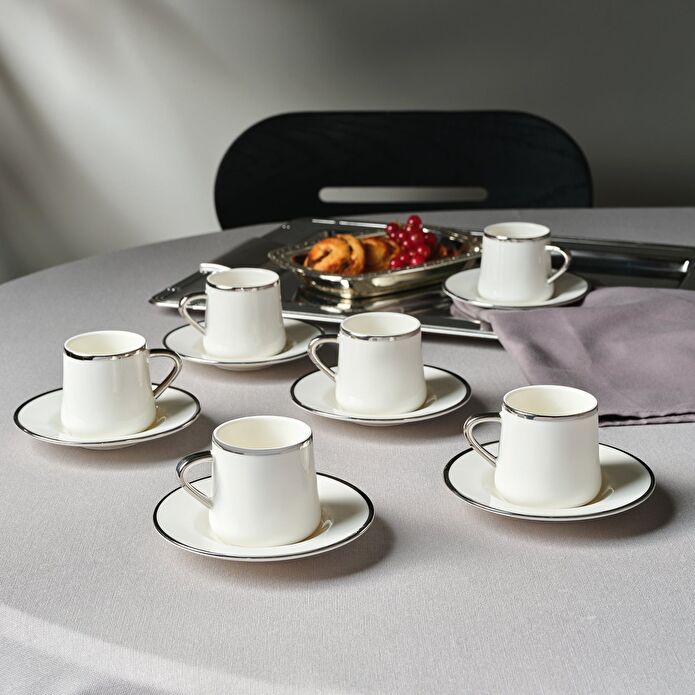 Jumbo Valetta Platin 12 Parça 6 Kişilik Fincan Takımı