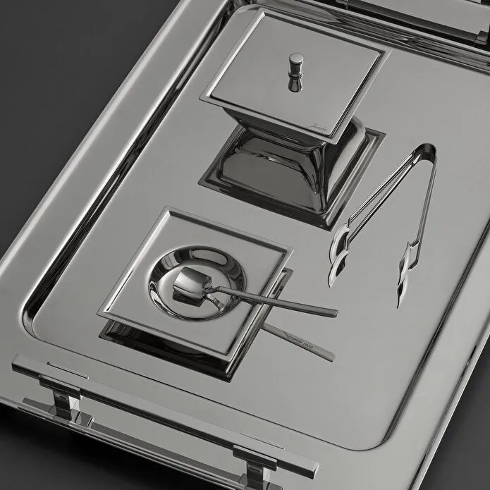 Jumbo New 9100 28 Parça Kare Çay Seti Çelik