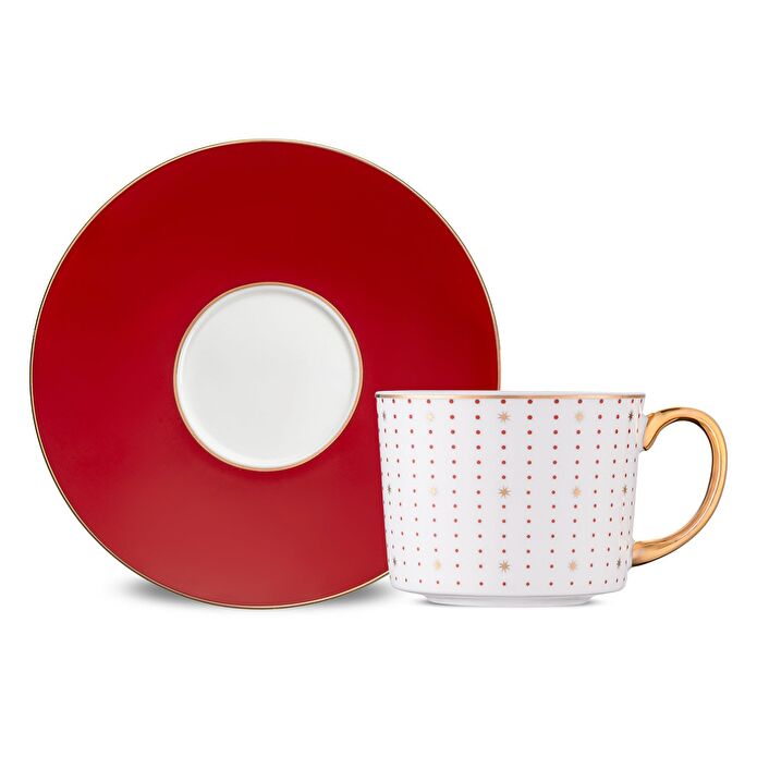 Jumbo Navy Kırmızı 2'li Çay Fincan Takımı 220 ml