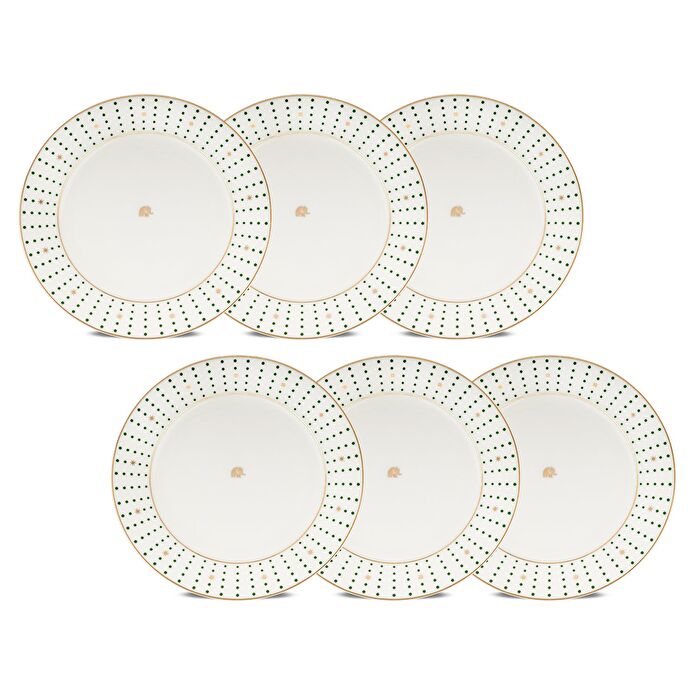 Jumbo Navy Yeşil 6'lı Pasta Tabağı