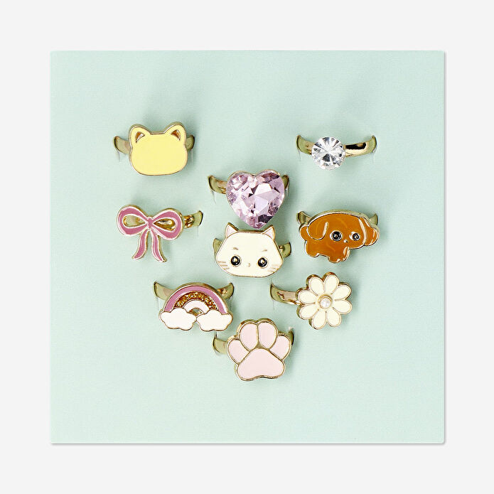 Flying Tiger Copenhagen Kedi Köpek Temalı Çocuk Yüzük Seti