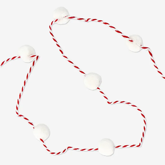 Flying Tiger Copenhagen Beyaz Ponpon Detaylı Kurdele