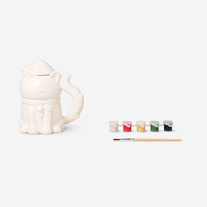 Flying Tiger Copenhagen Kendin Yap Seramik Kedi Şeklinde Kupa