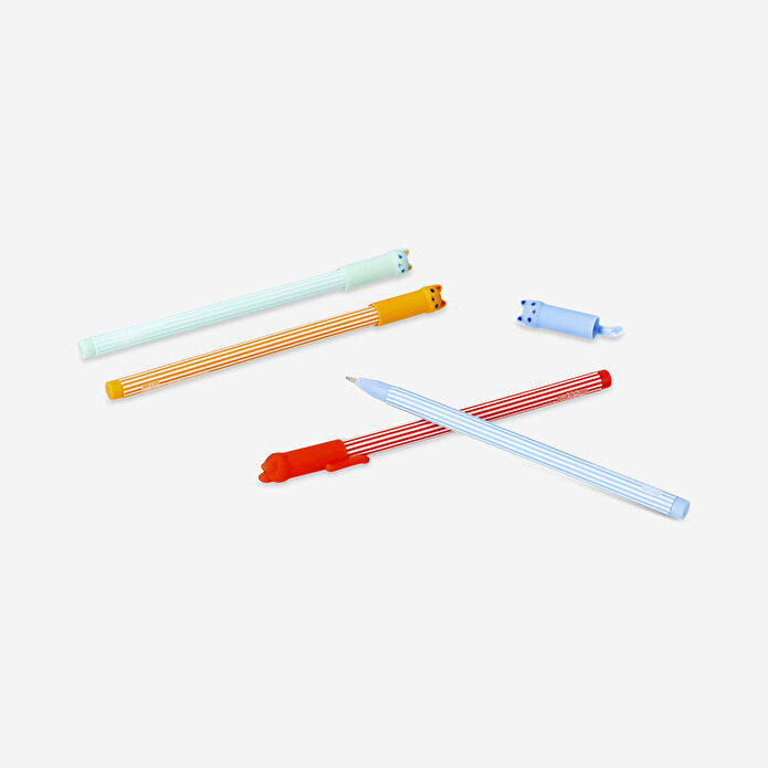 Flying Tiger Copenhagen 4'lü Kedi Detaylı Simli Jel Kalem