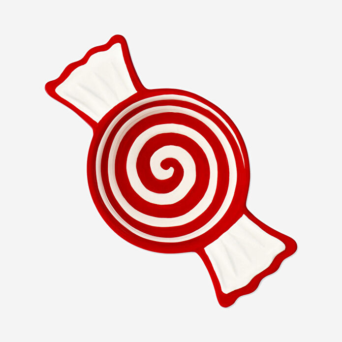 Flying Tiger Copenhagen Kırmızı Beyaz Orta Şeker Şekilli Kase