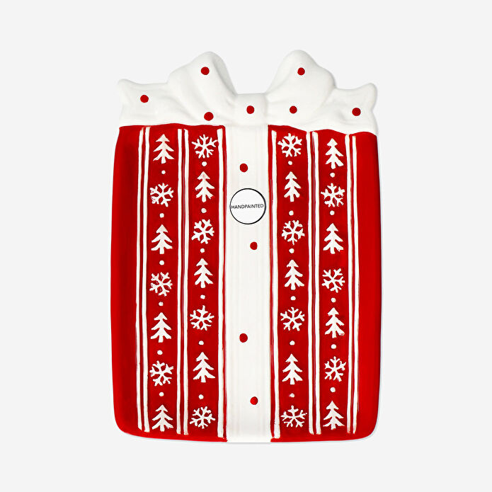 Flying Tiger Copenhagen Kırmızı Hediye Paketi Şeklinde Servis Tabağı