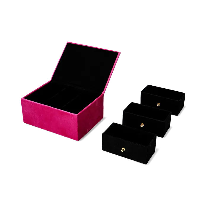 Flying Tiger Copenhagen Pembe Kadife Mücevher Kutusu