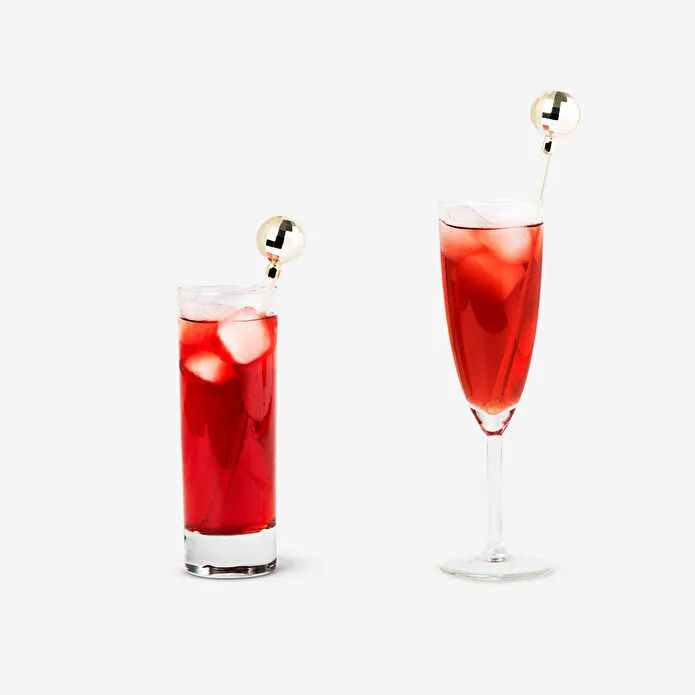 Flying Tiger Copenhagen 4'lü Disko Topu Detaylı Kokteyl Kaşığı